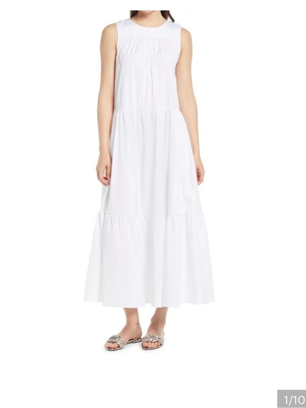 Nordstrom Tiered Maxi Dress in White Size XS NWT
